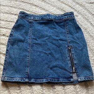 We the Free Denim Mini Skirt with Zipper Detail